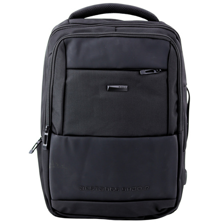 City Business Rucksack USB Brustgurt Schwarz 26L 45cm
