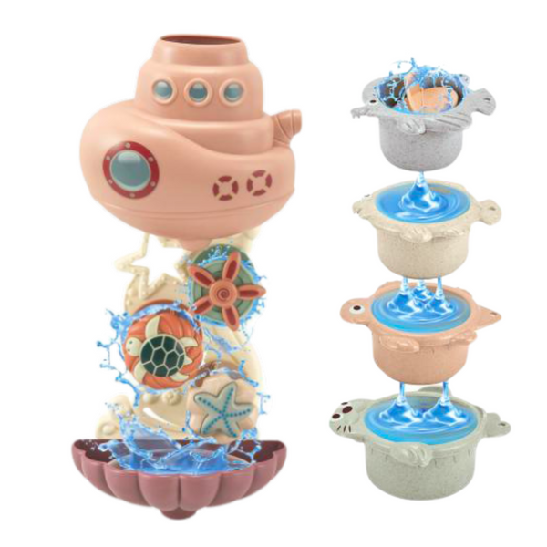 Badespielzeug U-Boot Schiff Tassen Saugnäpfe 9 Stück