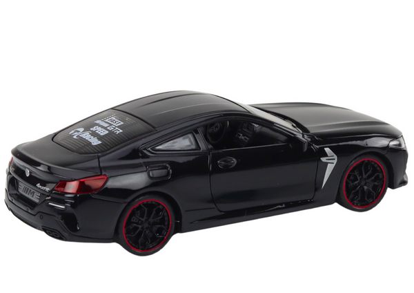 Sportwagen, Metall-Reibungsantrieb, zu öffnende Elemente, 1:24, Schwarz