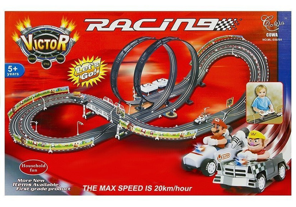 Rennbahn Racing Mario 450cm 2 Autos Autorennbahn Spielzeug Set