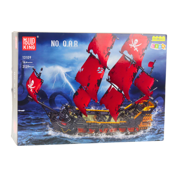 Construction Bricks Pirate Ship Red Sails 3139 pcs.