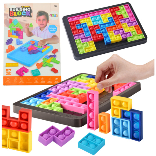 Tetris Pop-It Game Puzzle 3in1 Sensory Colored 27pcs