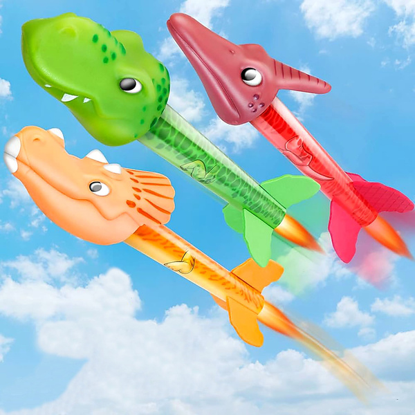 Dinosaur Volcano Launcher Set Foam Rockets Colorful