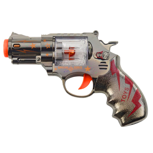 Toy Gun Revolver Magazine With Balls Lights Sounds