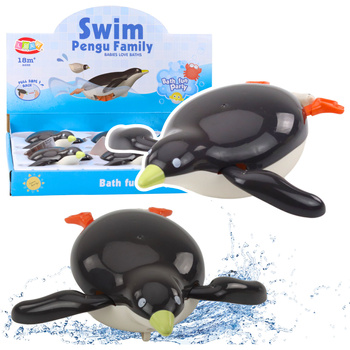 Schwimmender Pinguin, aufziehbares Badespielzeug, grau, 14,5 cm