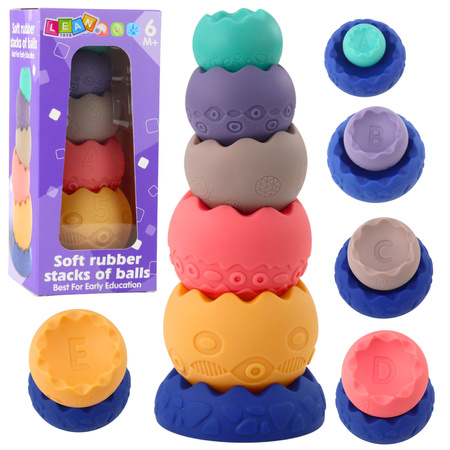 Lernset Weiche Eier Bälle mit Zahlen Sensory Tower 6-tlg.