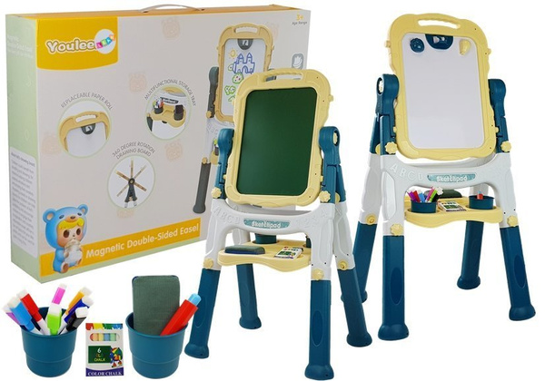 Double-sided Magnetic-Chalk Blue Board