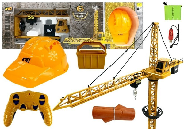 Construction Crane Remote Controlled R/C Crane 680° Rotation Helmet 128cm