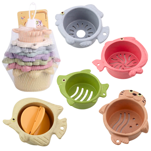 Set of 2in1 Pastel Bath Cups 6pcs