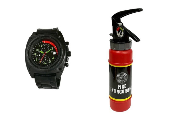 Firefighter Kit Helmet Fire Extinguisher Hatchet Mask Crowbar