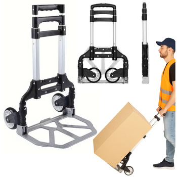 Leichter, zusammenklappbarer Lager-Transportwagen aus Aluminium, 70 kg