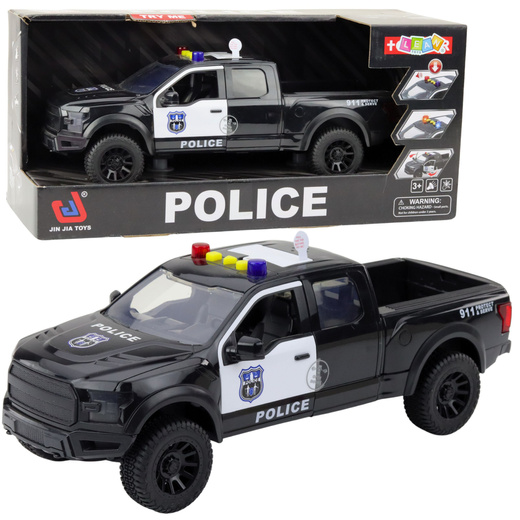 Polizei Geländewagen Lichter Geräusche Schwarz 1:12