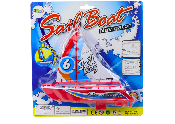 Floating Boat Battery Powered Water Toy Red