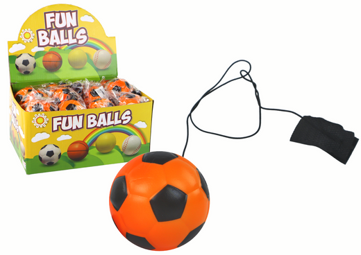PU-Fußball mit Jojo-Radiergummi zum Hüpfen, 6 cm, Orange