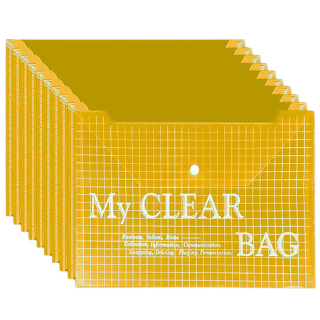 Folder Envelope With Clasp Transparent Yellow A4 20 Pieces