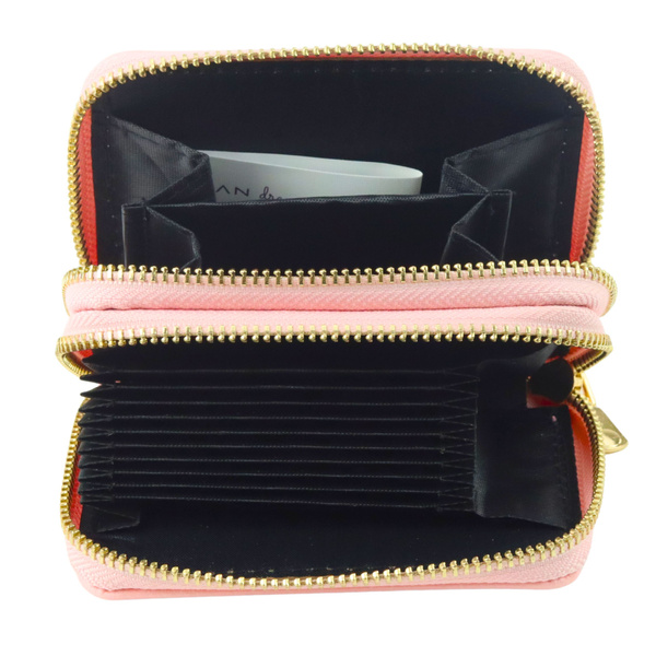 Geldbörse mit zwei Fächern und Kartenfächern, Capybara Pink, 12,5 x 8,5 cm