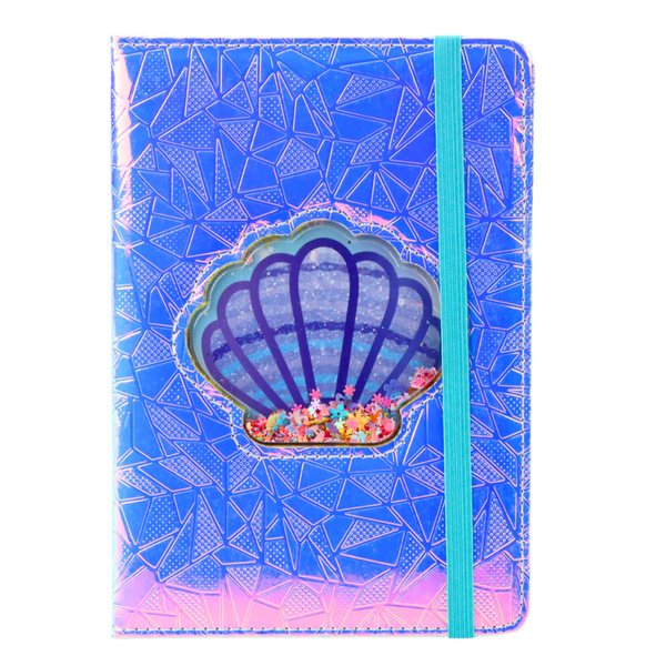 Notizbuch, liniert, Muschel mit Konfetti, holografisch, A5, 70 Blatt