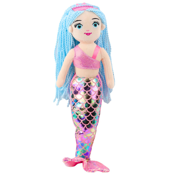 Plush Mermaid Cuddly Toy Holographic Tail Pink-Blue 48cm