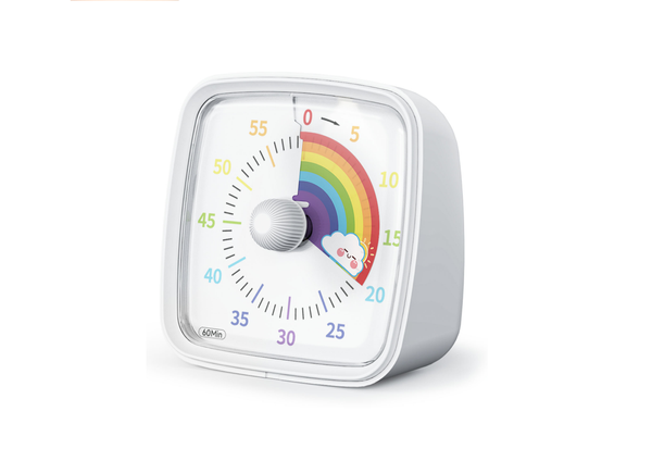 Timer With Alarm And Light White Rainbow Knob