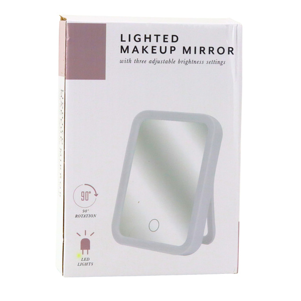 LED Illuminated Mirror 3 Lighting Modes 90° Tilt Angle White