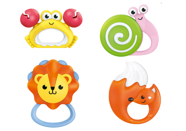 Set of Baby Rattles and Teethers with Animals 8 pcs