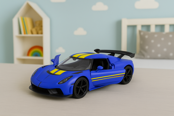 Sports Car Metal Race Drive Opening Doors Blue 1:32