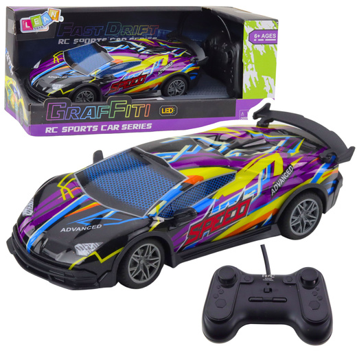 RC Remote Control Sports Car LED Lights Purple 1:22