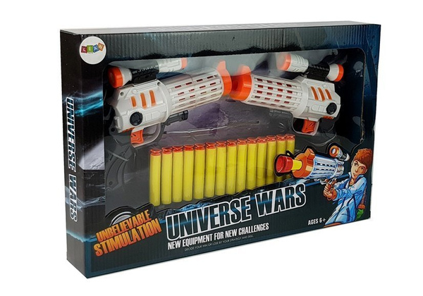 Satz Pistolen + Saugnäpfe mit Schaumstoffpatronen