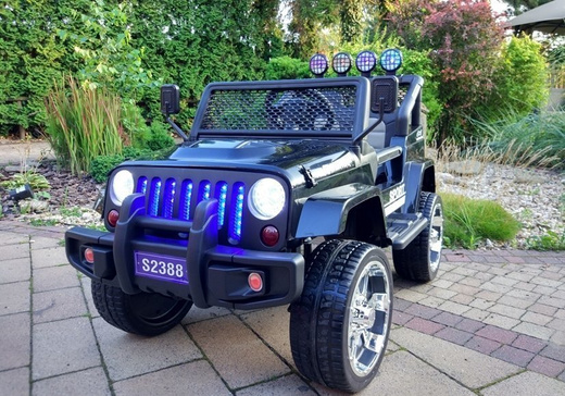 Elektrische Fahrt Auf Auto S2388 Jeep Schwarz 4x45W