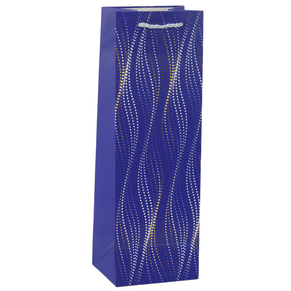 Bottle Gift Bag Shimmering Waves 35 x 12 x 9 cm