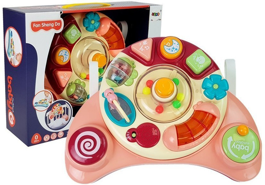 Interactive Baby Panel Toy Music Animal Pink 