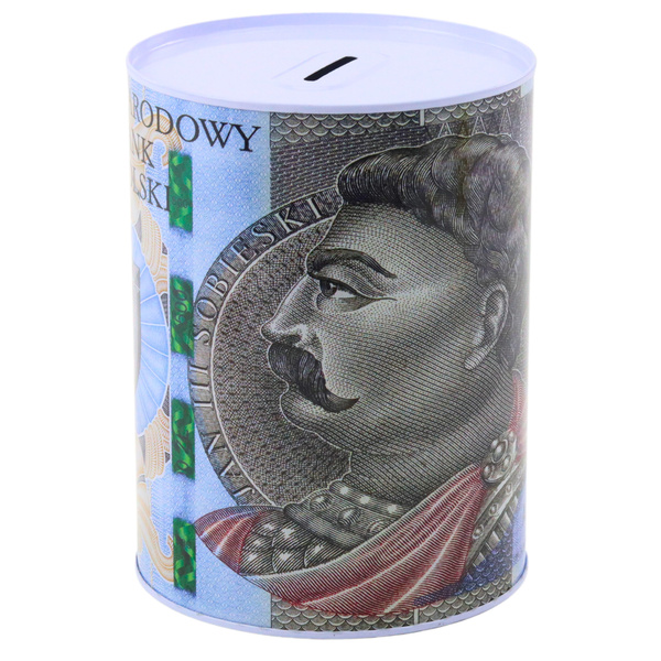 Sparschwein Metalldose 500 PLN Banknote 16x12cm