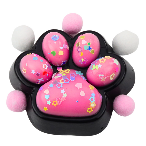 Katzenpfote Anti-Stress Sensorischer Squishy Schwarz und Rosa