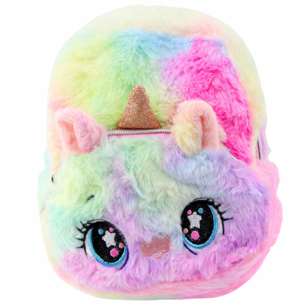 Kinderrucksack Plüsch Einhorn Regenbogen Bunt 20cm 3L
