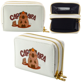 Two-compartment wallet with card compartments Kapybara White 12.5 x 8.5cm