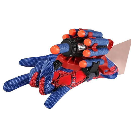 Spinnen-Schaumstoff-Pfeilwerfer-Handschuh für Kinder, 10 Stück.