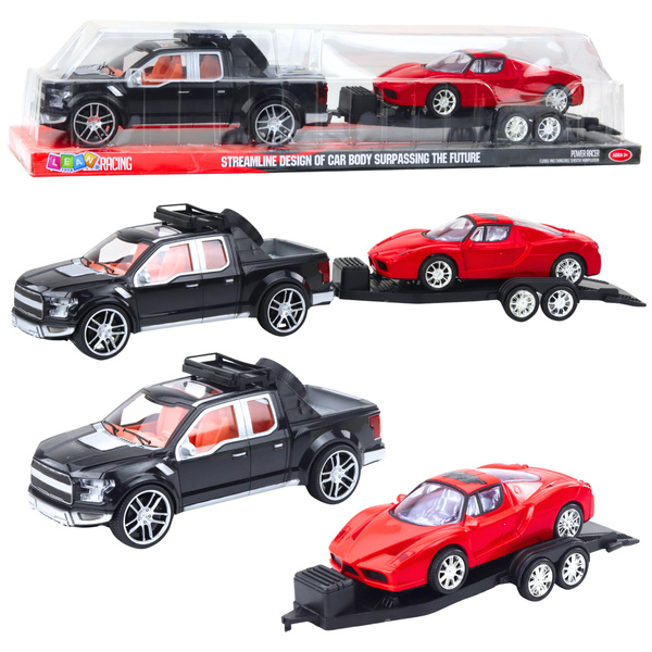 Set of Off-Road Car Black Tow Truck Red Sports Car 59cm