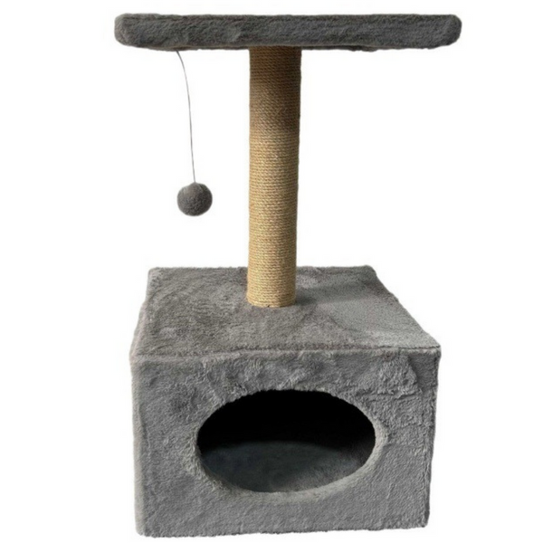 Scratching Post With Cat Bed Hanging Mouse 31cm x 31cm x 56cm