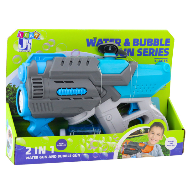 Electric Water Gun Soap Bubbles 2in1 Gray Blue
