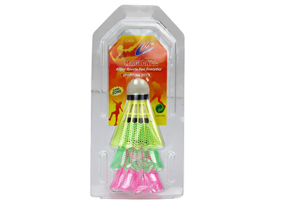Set of Badminton Shuttlecocks 3pcs Classic Colorful