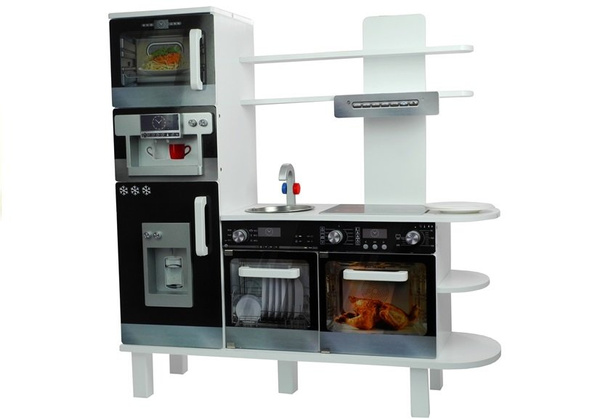 Wooden Kitchen With Coffee Express Fridge