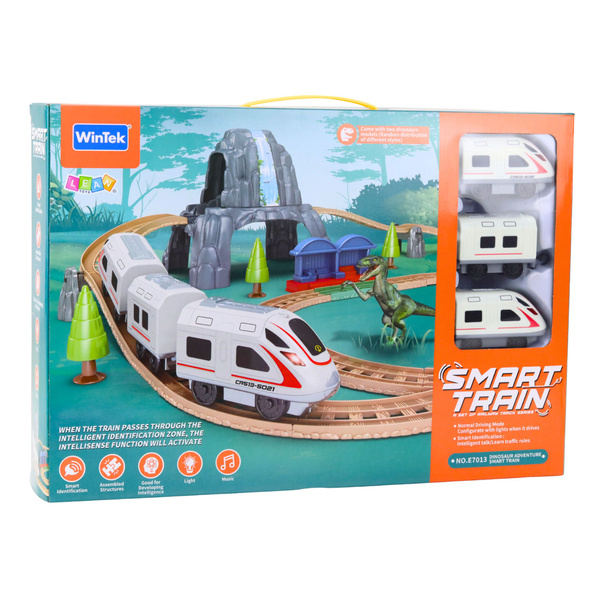 Elektrische Eisenbahn-Set „Dinosaurierpark“ mit Licht und Sound, 76 cm
