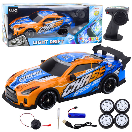RC-Sportwagen mit beleuchteter Driftkarosserie, Orange