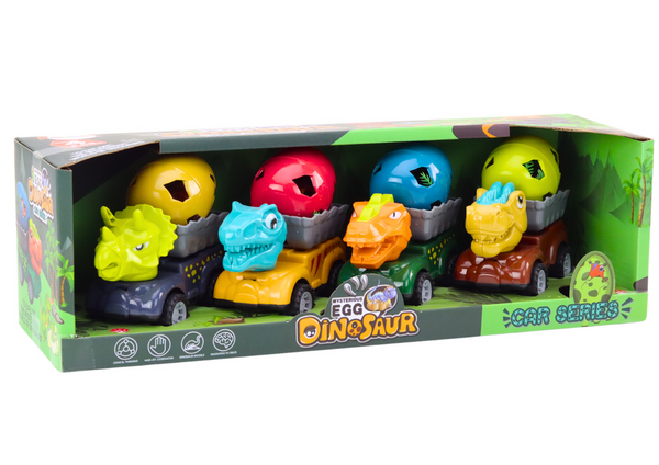 Auto Dinosaurier mit Ei Auto mit Anhänger Figuren Set 4-tlg.