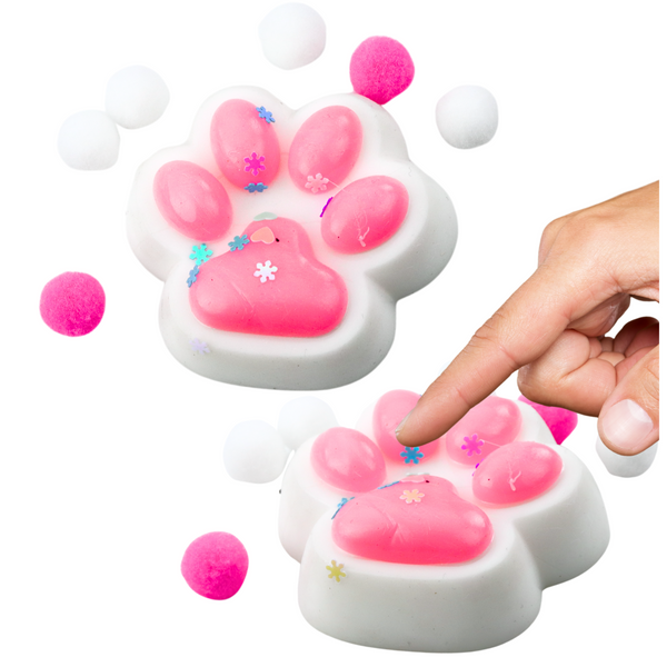 Katzenpfote Anti-Stress Sensory Squishy Weiß-Rosa