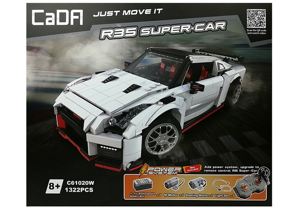 Construction Bricks Sports Car White 1322 pcs.