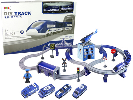 Police Town Train Set Blue 203 km/h