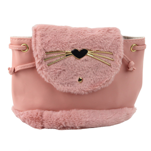 Kinderrucksack Plüschohren Verstellbarer Riemen Rosa 22cm 4L