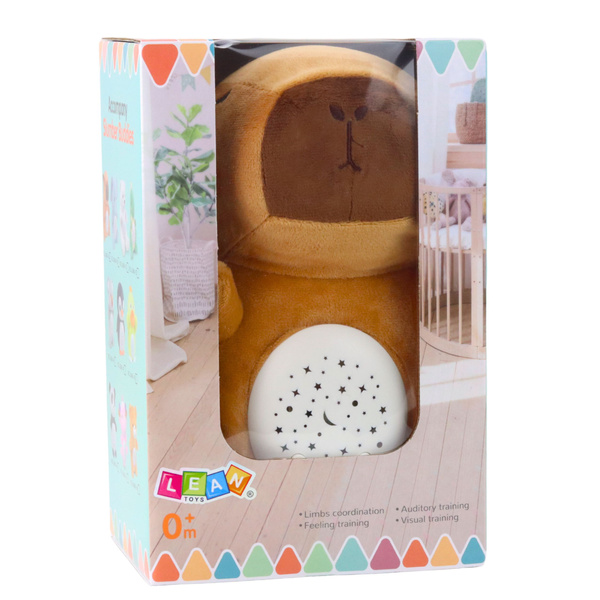 Plüsch-Capybara, Plüschtier, Sternenprojektor, Schlaflieder, Geräusche, Braun
