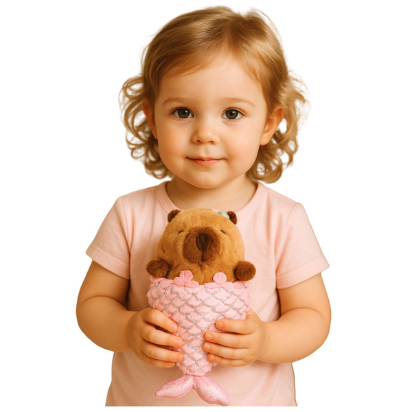 Plush Toy Capybara Mermaid Pink 28cm